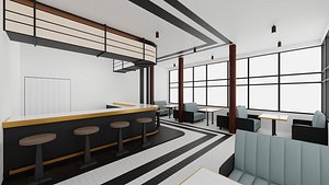 free cafe 3d model