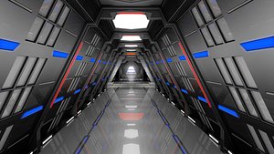 3D model Sci Fi Corridor Spaceship