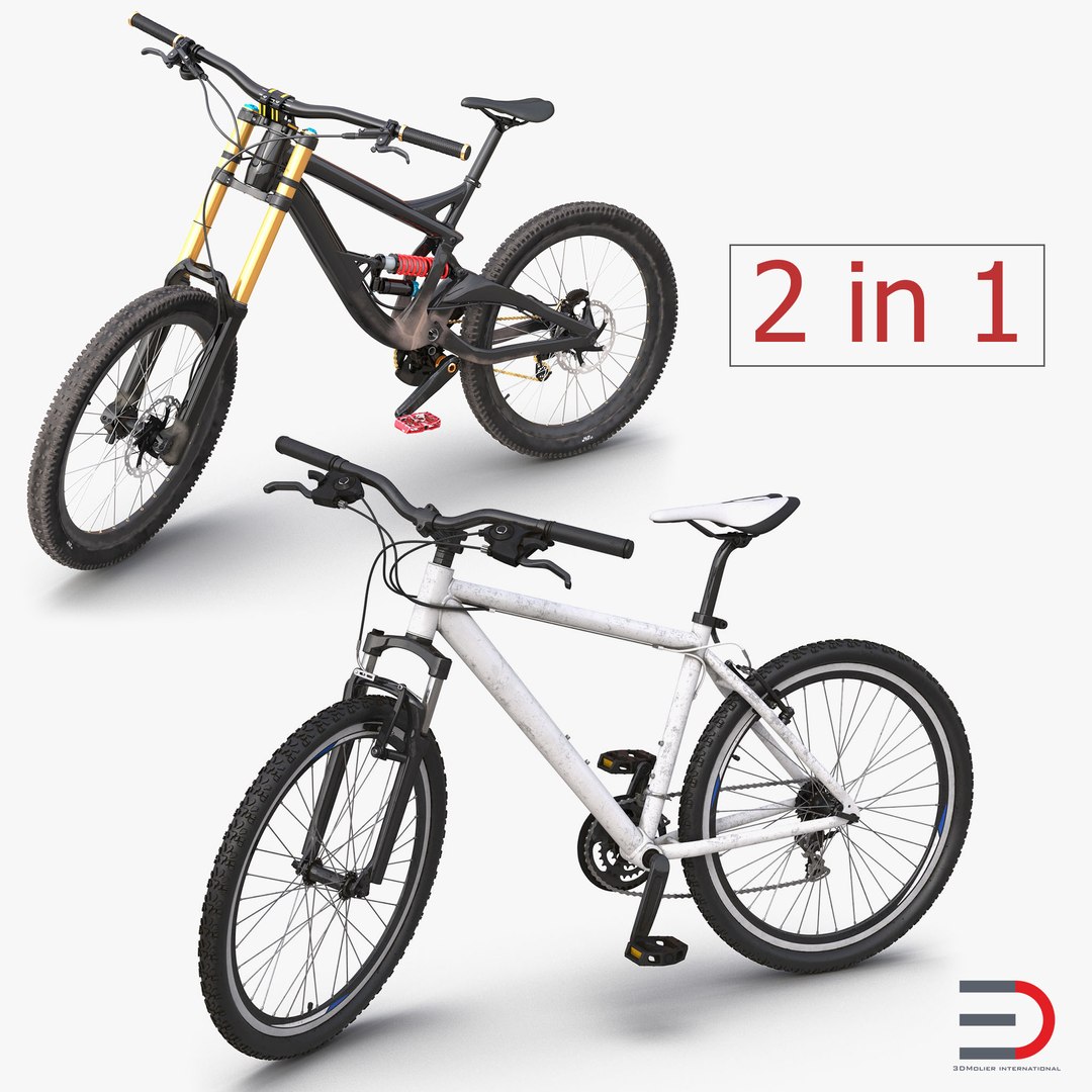 Mountain Bikes Rigged 3D Models Collection