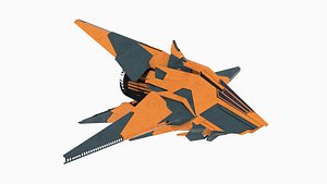 Spaceship Flyer Fighter - Sci-fi spacecraft 3D