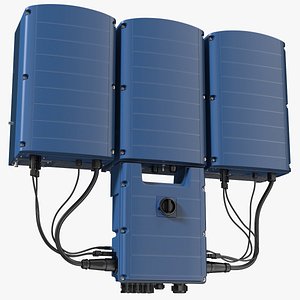 3D Three Phase Solar Inverter with Secondary Units model