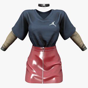 Mini Skirt Surgeon Outfit model