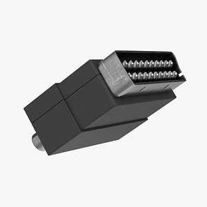 3D model SCART RCA adapter