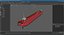 Split Hopper Barge Red Rigged for Maya