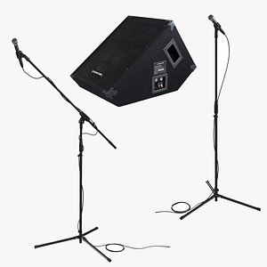 Microphone and Stage Speaker Collection 3D model