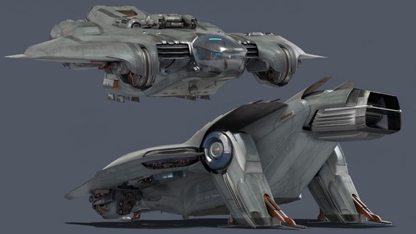 3D sci-fi dropship rigged ship model - TurboSquid 1543355