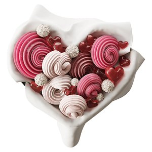 Meringue sweet gift set 3D model