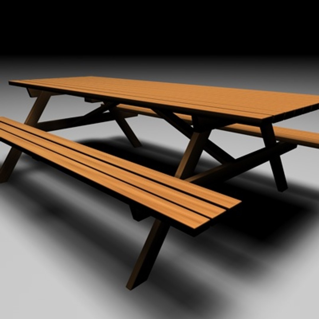 picnic table 3d c4d