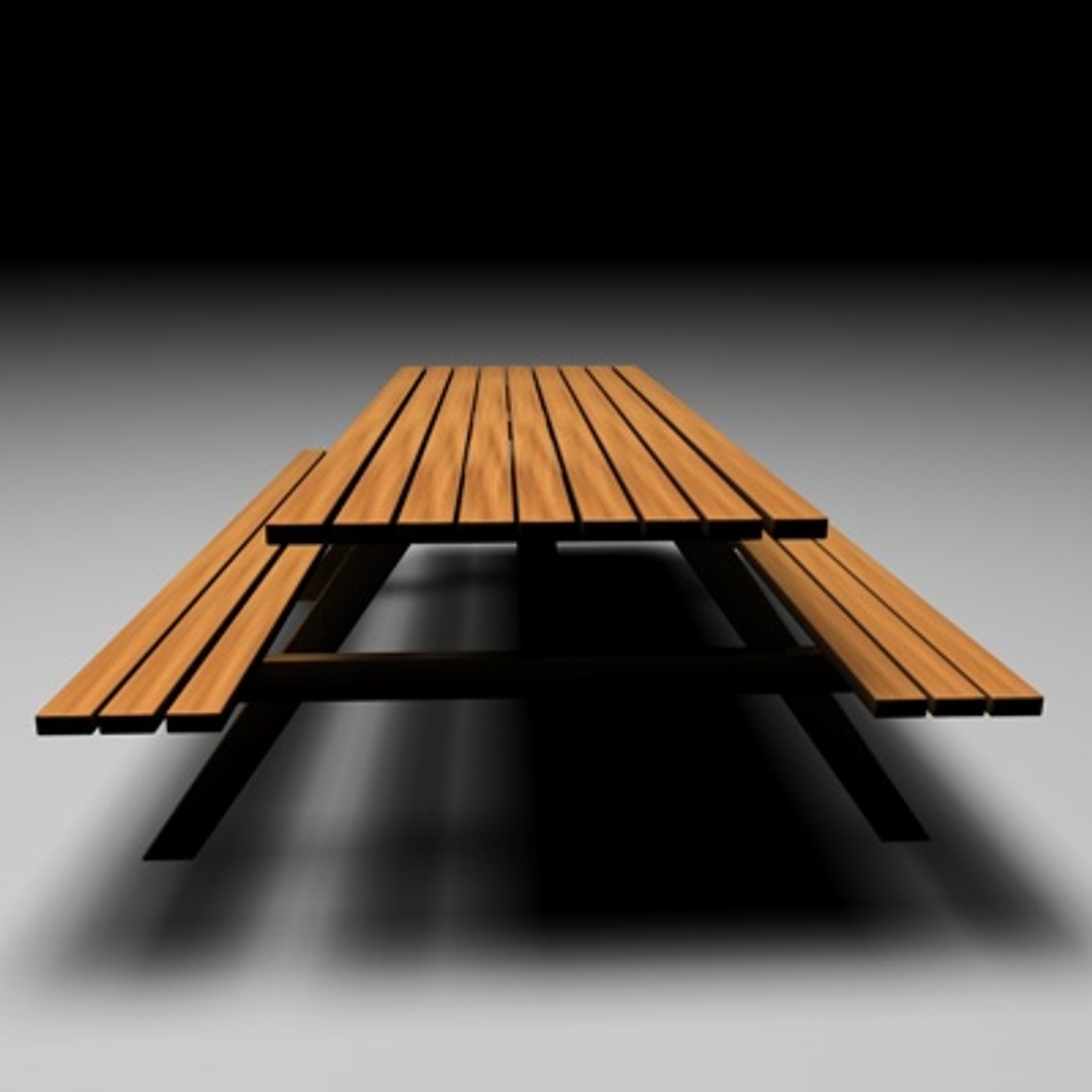 picnic table 3d c4d