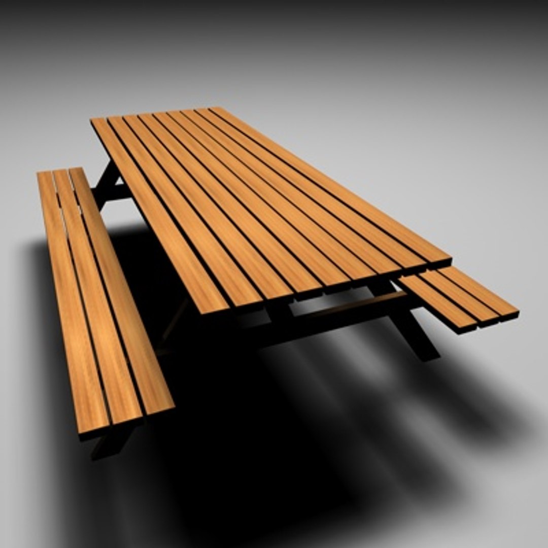picnic table 3d c4d