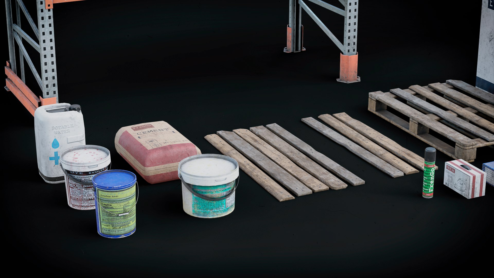 Modular Racks With Props Realtime 3D Model - TurboSquid 2214379