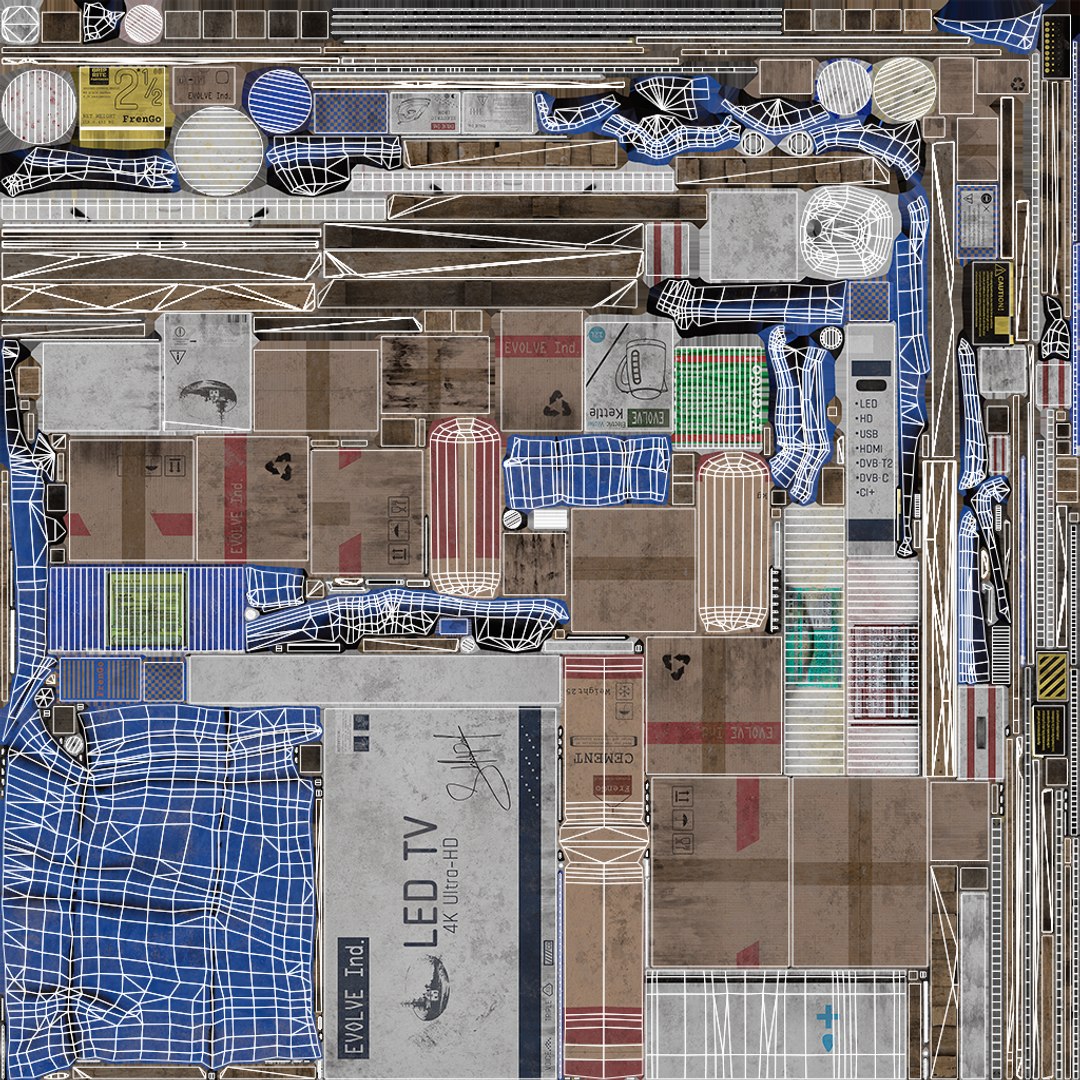 Modular Racks With Props Realtime 3D Model - TurboSquid 2214379