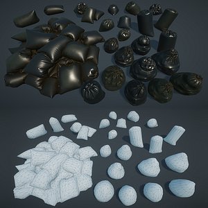 3D PBR Trash bags set1 model