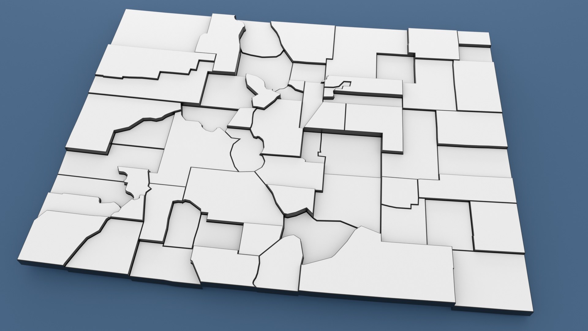 3D Colorado Counties - Map Of United States Of America USA Model ...