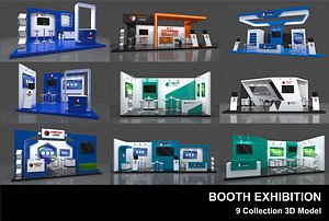 3D 9 booth modern model