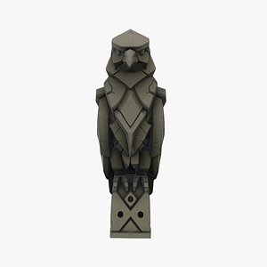 Stylized Stone Raven