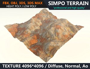 3D desert terrain model