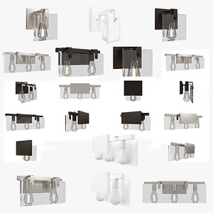 Progress Lighting Glayse Bathroom Vanity Light Collection 3D model