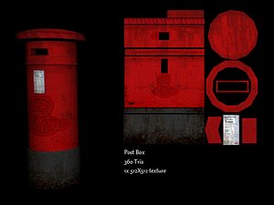 3d post box model
