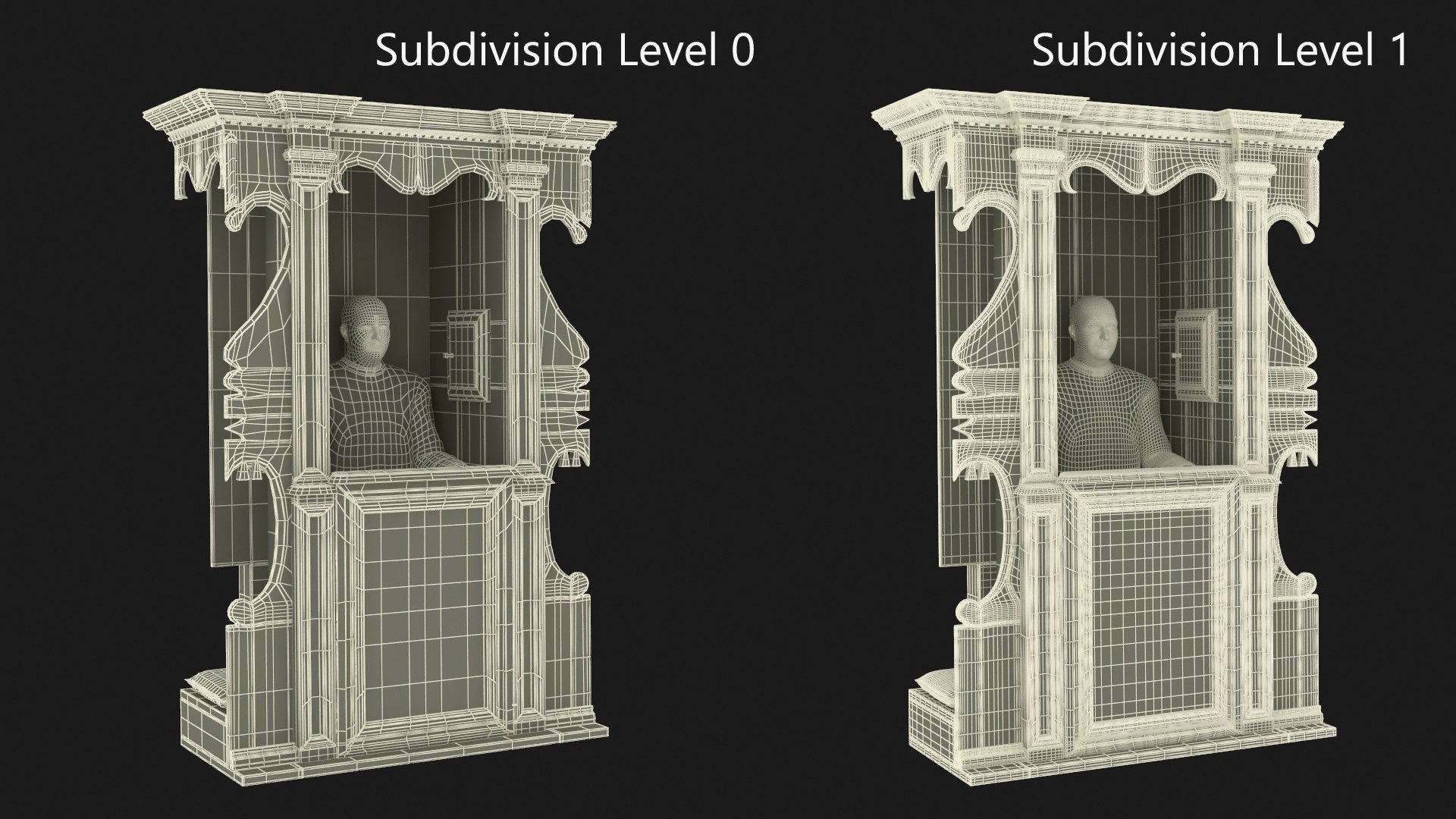 3D Confessional Booth With Priest - TurboSquid 2319876