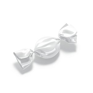 White Candy Wrap - wrapped sweet food packaging 3D
