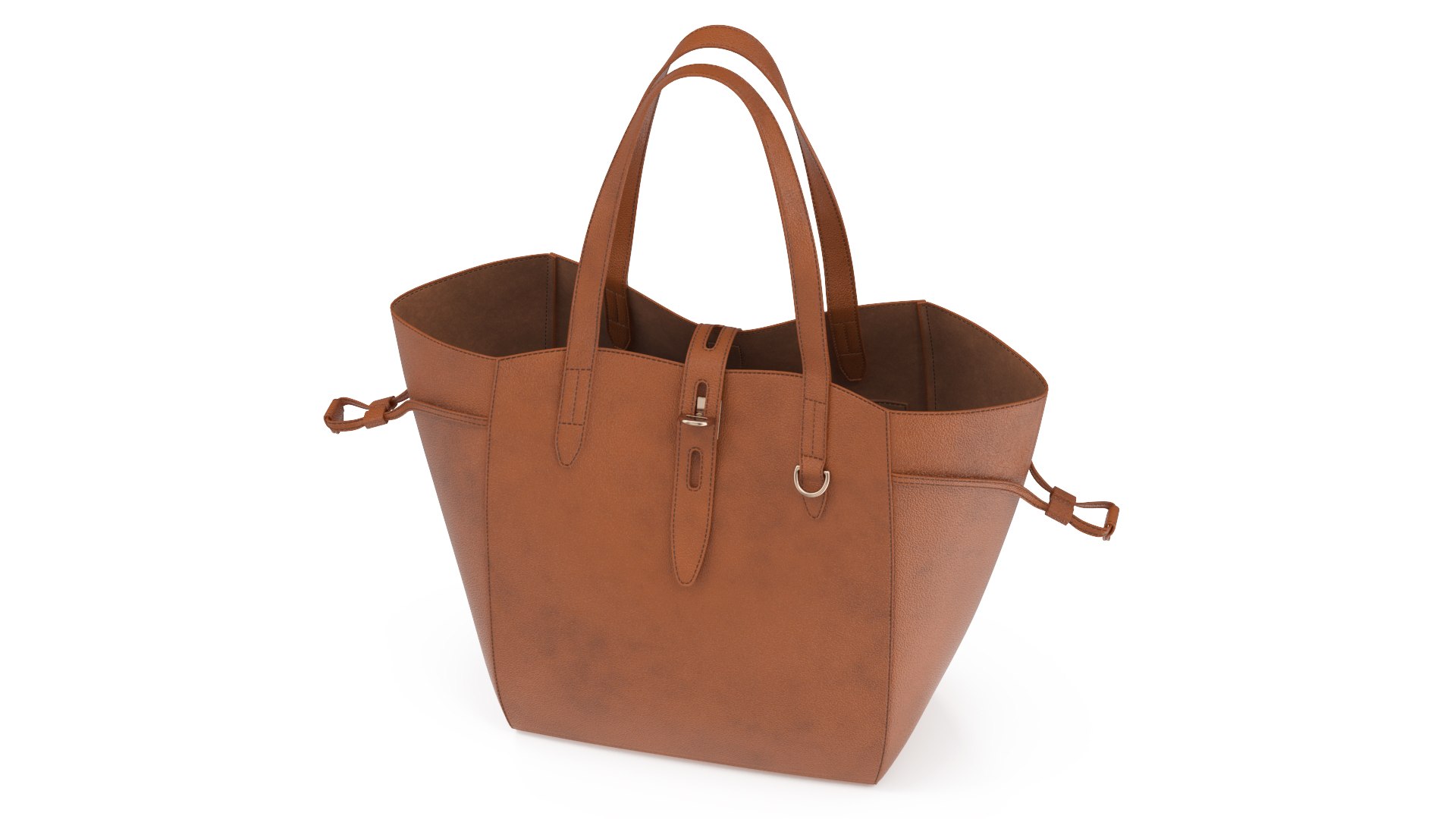 Leather Tote Bag Brown 3D model preview