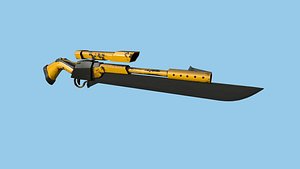 Sniper Gunblade 06 Yellow Black - Character SciFi Design 3D