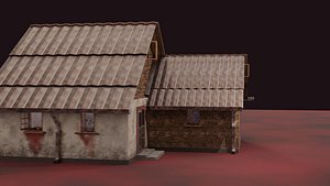 Horror house with Second Floor Bathroom human organs Artifacts 3D