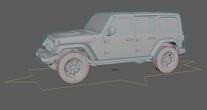 3D rigged 2018 jeep wrangler model