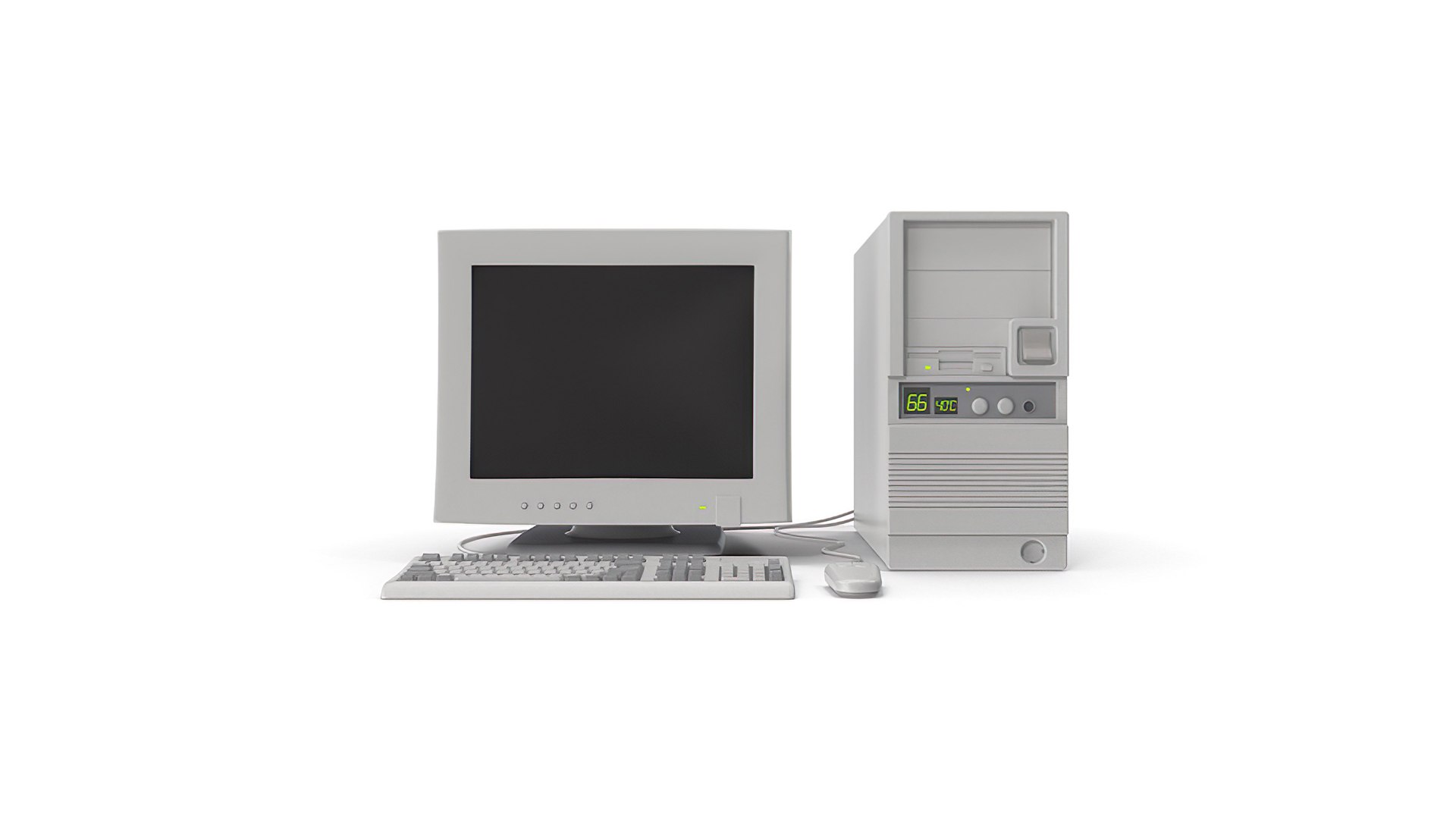 Retro PC Tower Case Monitor Keyboard And Mouse Model - TurboSquid 2039922
