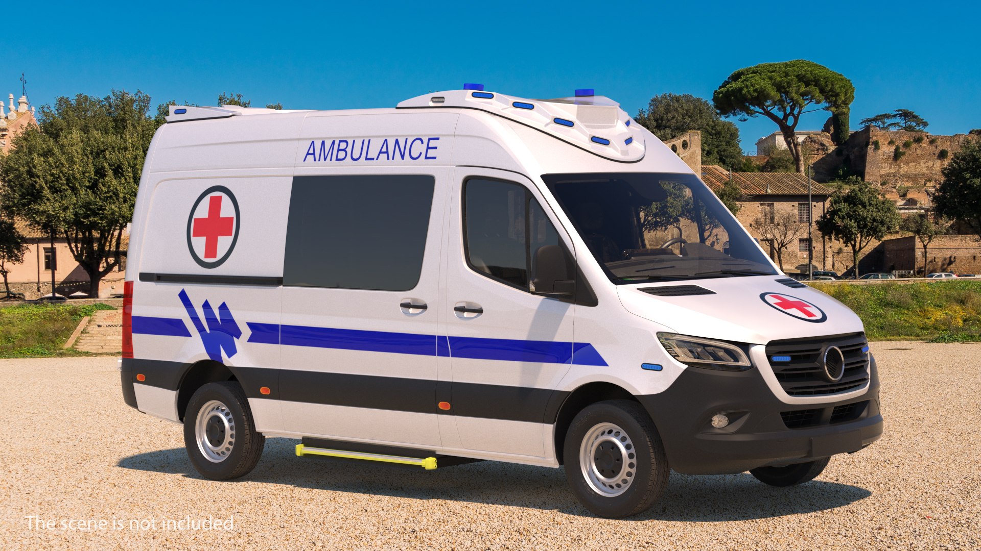 Ambulance Van with Interior 3D model preview