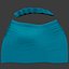 Teal Pencil Skirt With Ruffle Front Trim
