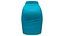 Teal Pencil Skirt With Ruffle Front Trim
