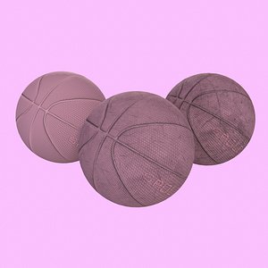 3D Basketball balls pink pack model