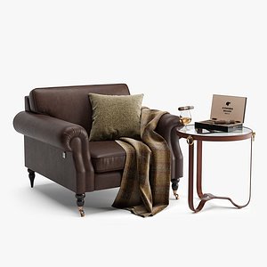 armchair english leather model