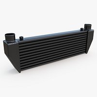 Black Car Intercooler Up Side Pipes