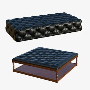 Chesterfield Coffee Table With Realistic Sofa