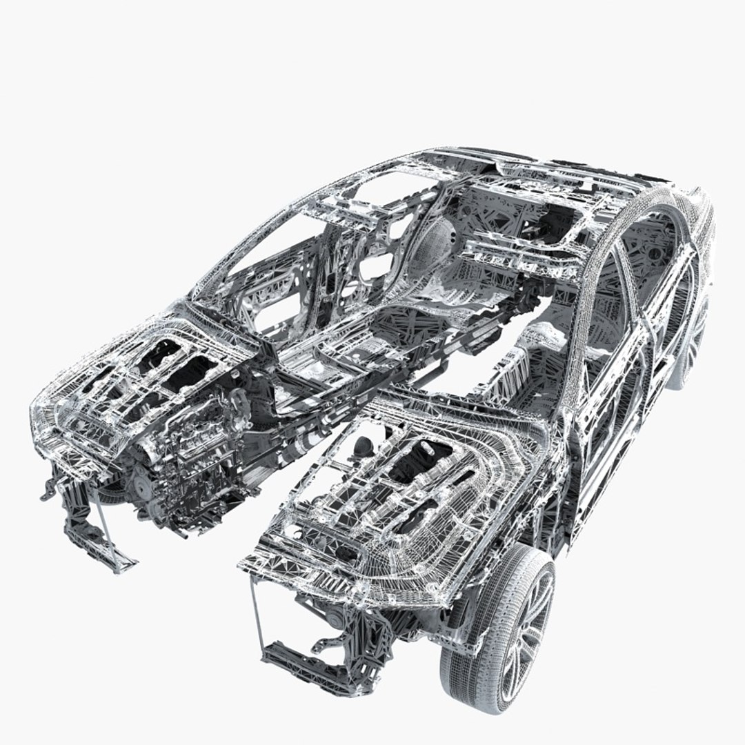 3D car frame chassis engine cutaway - TurboSquid 1577149