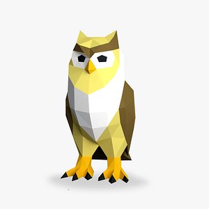 3D model Owl  low poly 3D Papercraf