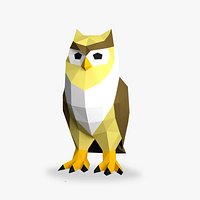 Owl  low poly 3D Papercraf