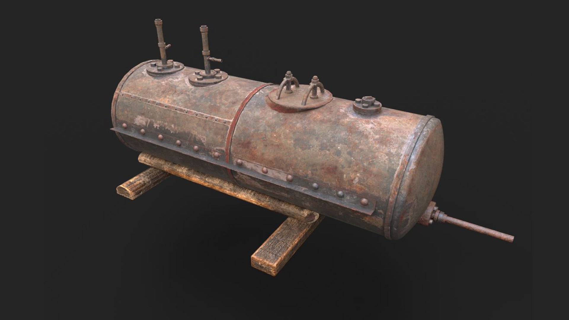 3D Model Old Rusty Tank - TurboSquid 1612240