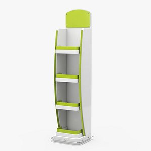 White Green Multi Shelf Display Rack