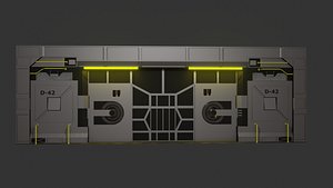 Sci fi Door Game ready 3D model