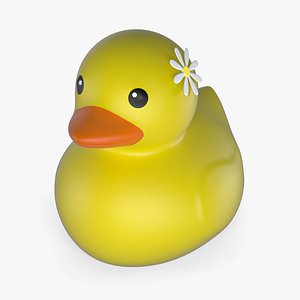 3D Rubber Duck with Chamomile Accessory model