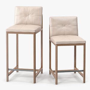 BasssamFellows Wood Frame Counter Stool & Wood Frame Bar Stool