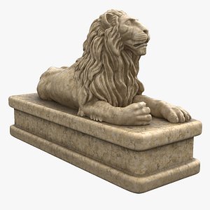 Lion statue what lies on the pedestal 3D