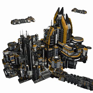 - sci fi city 3d model
