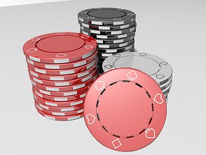 3D poker chips casino