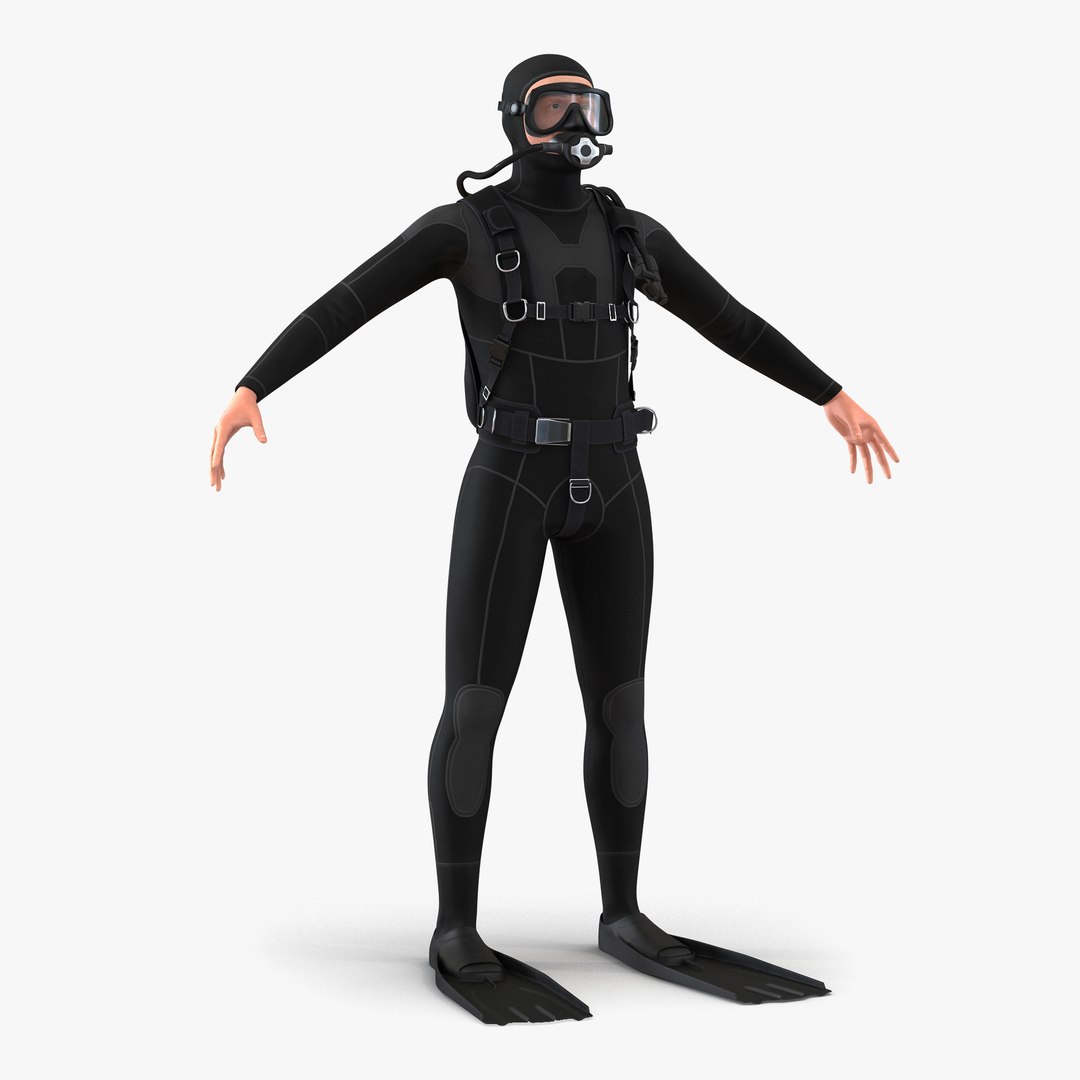 Diver 3D model preview