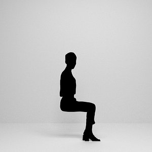 woman sitting silhouette 3D model